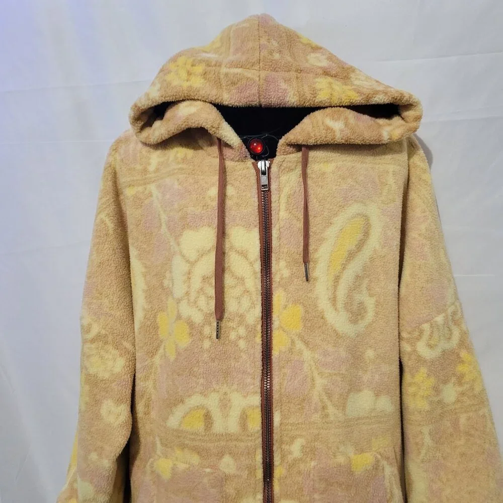 Free People Cozy Hooded Printed Blanket Coat Size S - Picture 6 of 15